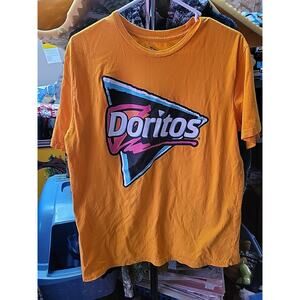 Doritos Chips Shirt Mens Large Orange Logo Short Sleeve